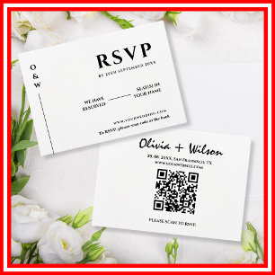 Moderna Tarjeta de RSVP de Boda con Código QR en N