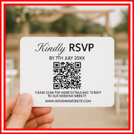 Moderna Tarjeta de RSVP de Boda con Código QR en N