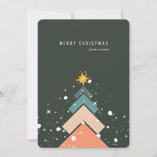 Moderna tarjeta de vacaciones de árbol de Navidad 