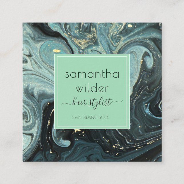 Moderna tarjeta de visita cuadrada con estilo de c (Anverso)