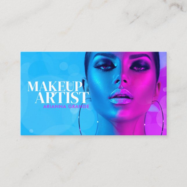 Moderna tarjeta de visita de un artista de maquill (Anverso)