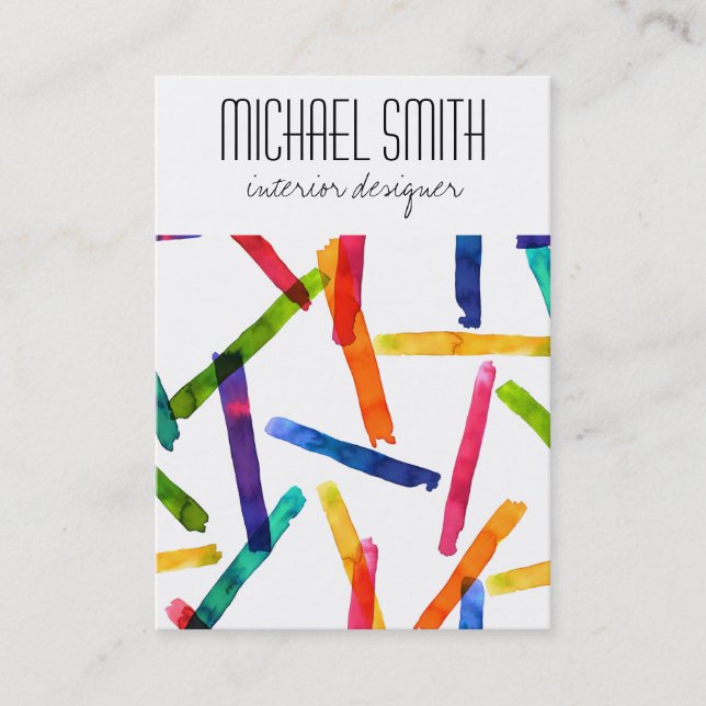 Moderna tarjeta de visita del Diseñador de interio (Anverso)