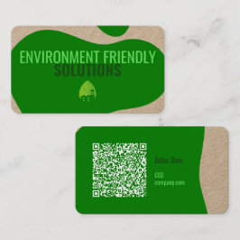 Moderna tarjeta de visita ecológica con código QR