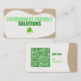 Moderna tarjeta de visita ecológica con código QR