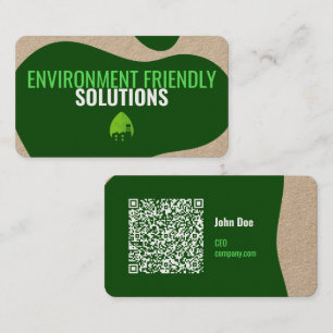 Moderna tarjeta de visita ecológica con código QR