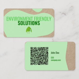 Moderna tarjeta de visita ecológica con código QR