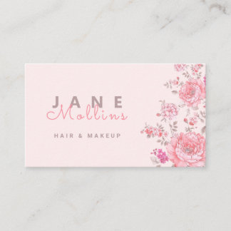 Moderna tarjeta de visita elegante rosa floral
