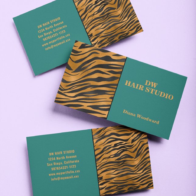 Moderna tarjeta de visita Girly Verde (Subido por el creador)