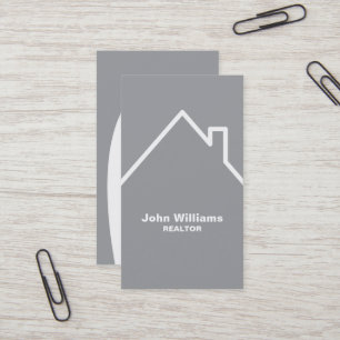 Moderna tarjeta de visita gris para inmobiliarios 