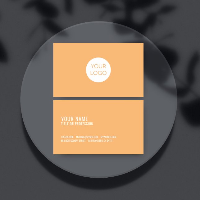 Moderna tarjeta de visita Naranja cuadrada con log (Subido por el creador)