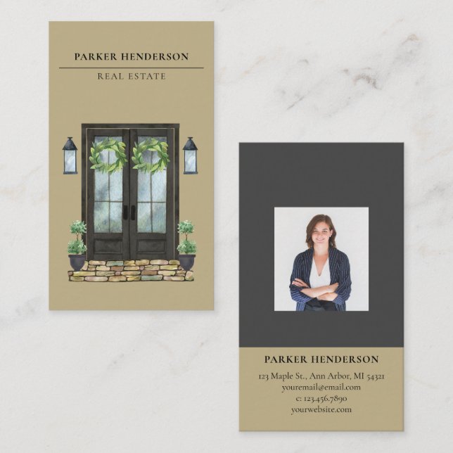 Moderna tarjeta de visita para fotografía inmobili (Anverso / Reverso)