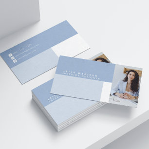 Moderna tarjeta de visita profesional Dusty Blue