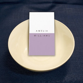 Moderna tarjeta de visita violeta con polvo