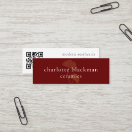 Moderna Tarjeta Gingko QR Código Mini Tarjeta de N