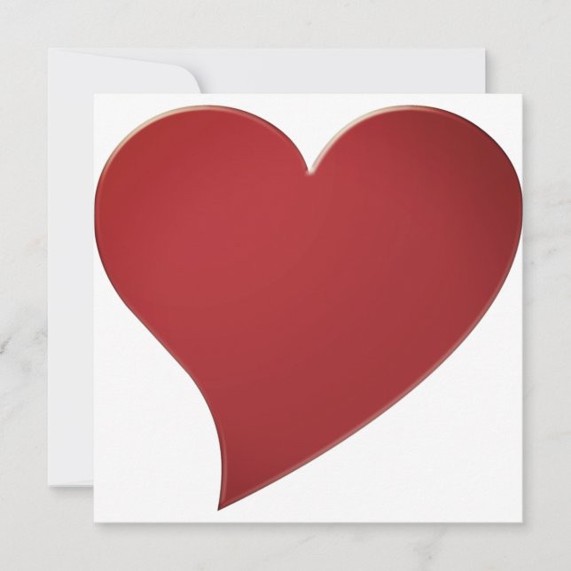Moderna tarjeta linda elegante de gran corazón roj (Anverso)