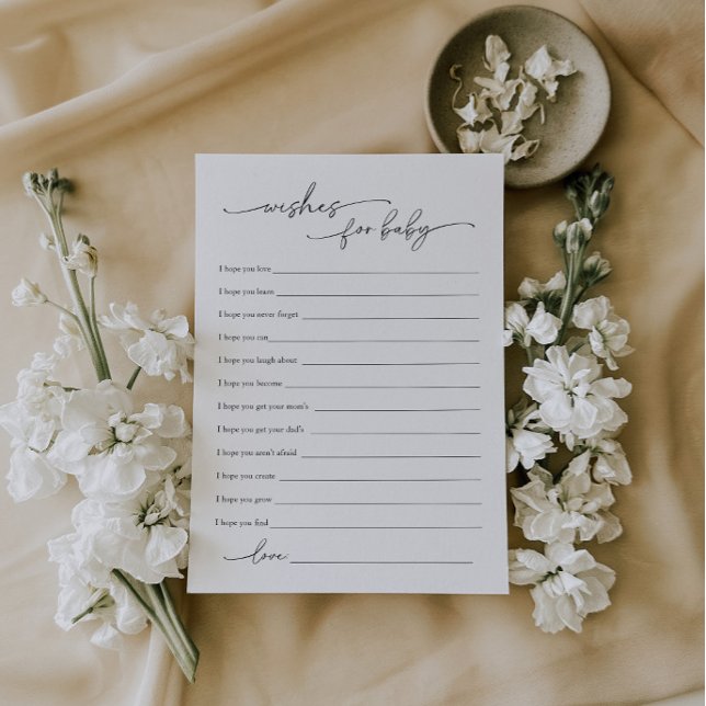 Moderna Tarjeta Mínima Baby Shower Para El Bebé (Subido por el creador)