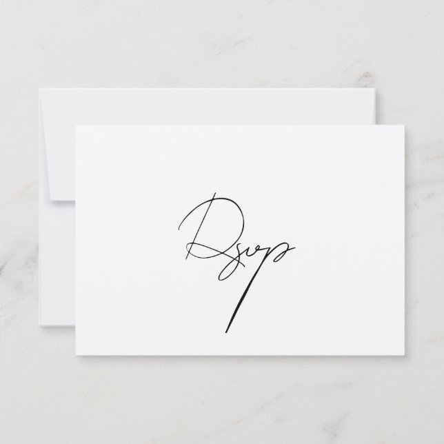 Moderna tarjeta minimalista simple elegante RSVP (Reverso)