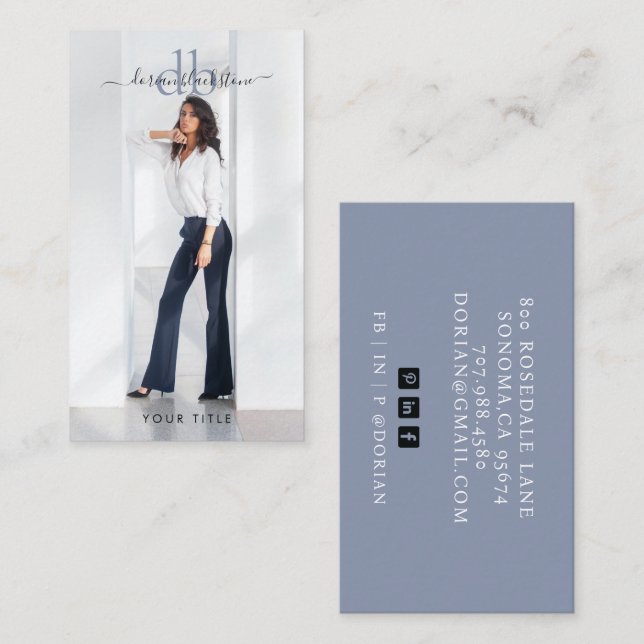 Moderna tarjeta profesional de fotografía de diseñ (Anverso / Reverso)