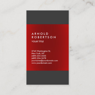 Moderna tarjeta profesional de moda gris rojo