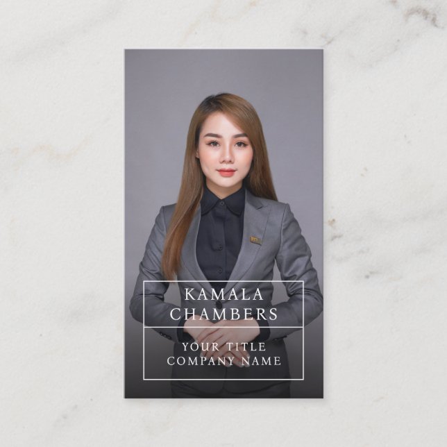 Moderna tarjeta profesional de negocios de fotogra (Anverso)