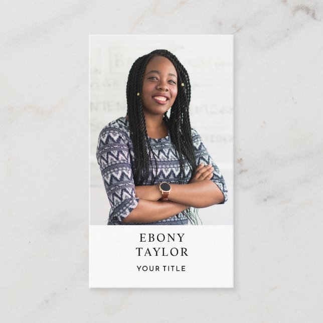 Moderna tarjeta profesional de negocios de fotogra (Anverso)