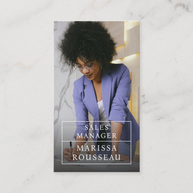 Moderna tarjeta profesional de negocios de fotogra (Anverso)