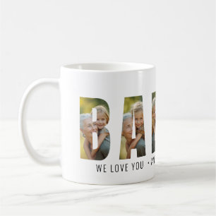 Moderna taza de café Babcia Te Amamos con 6 fotos