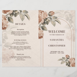 Moderna Terracota salvia floral hojas verdes boda