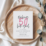 Moderna tipografía audaz 50 cumpleaños fiesta<br><div class="desc">Hacer que 50 parezca una buena invitación de cumpleaños. Diseño monocromo de texto de escritura moderna. Parte de una colección.</div>