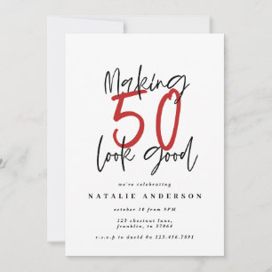 Moderna tipografía audaz 50 cumpleaños fiesta