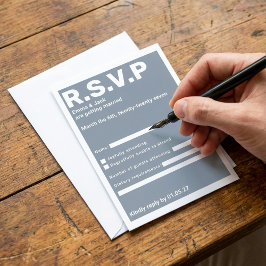 Moderna tipografía azul negrita Boda RSVP