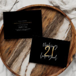 Moderna tipografía de 21 años de color negro y oro<br><div class="desc">Moderna tipografía de 21 años efecto negro y oro invitación de cumpleaños. Diseño elegante y elegante de escritura moderna. Parte de una colección.</div>