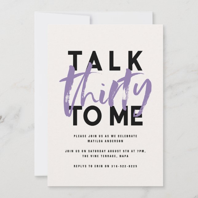 Moderna tipografía mínima femenina púrpura 30 char (Anverso)