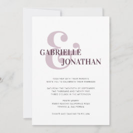 Moderna tipografía negrita Cassis Boda púrpura