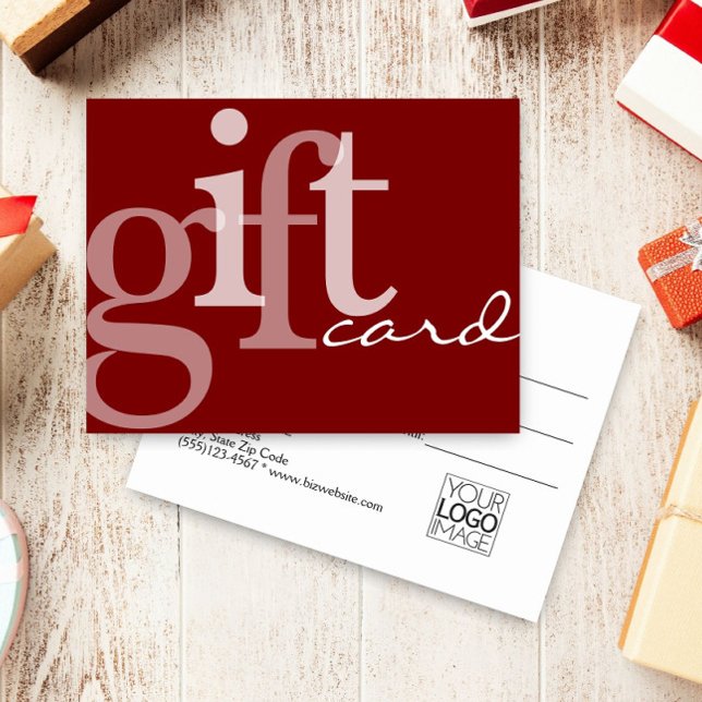 Moderna tipografía negrita Tarjeta de regalo con e (Subido por el creador)