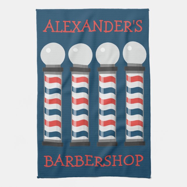 Moderna toalla de bar de barberros personalizada (Vertical)