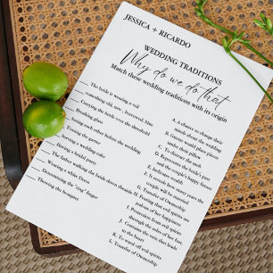 Moderna tradición Boda Tarjeta de juego para ducha