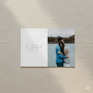Moderna tu propia foto, invitación de compromiso
