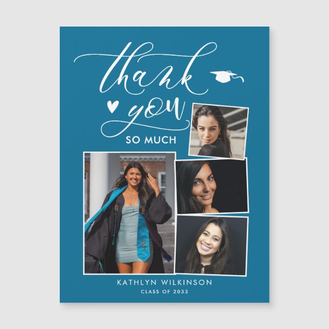 Moderna Turquesa 4 Graduación de Fotografías Graci (Anverso)