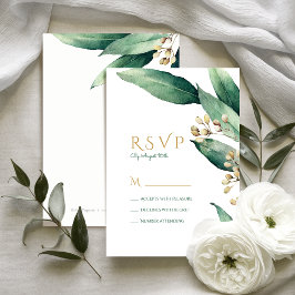 Moderna vegetación botánica boda rústica RSVP