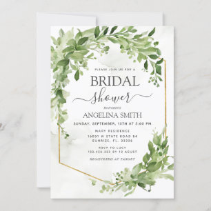 Moderna vegetación Bridal Ducha Invitación Botánic