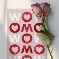 Moderna WOW MOM Red Faux Relieve metalizado tarjet