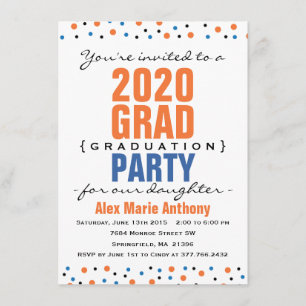 Moderna y audaz invitación a la fiesta de graduaci