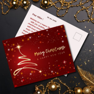 Moderna y brillante tarjeta de postnavidad de Feli