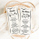 Moderna y caprichosa cena y menú de bebidas<br><div class="desc">La colección "Modern & Whimsical Hand Drawn Boda" ofrece un encanto lúdico y elegante con su diseño de espíritu libre. Con ilustraciones extravagantes de artículos bodas hechos a mano, esta suite ofrece un ambiente alegre y alegre a las celebraciones bodas. El borde caprichoso y el moderno tipo de letra informal...</div>