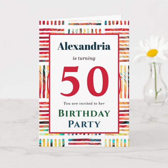 Moderna y colorida Fabulosa Invitación de cumpleañ (Planta pequeña)