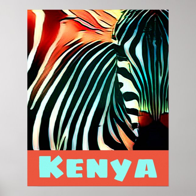 Moderna y creativa vida silvestre arte cebra kenia (Frente)