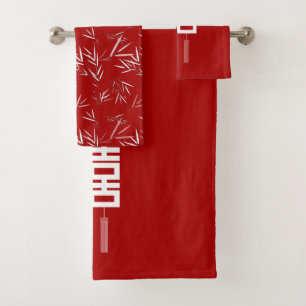 Moderna y elegante Bambú rojo y blanco doble felic