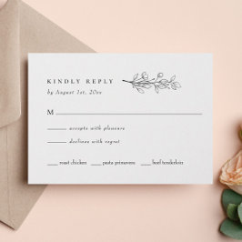 Moderna y elegante boda de flores silvestres RSVP