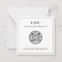 Moderna y elegante Boda elegante Nota RSVP grande